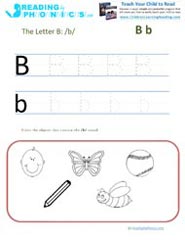 Letter B preschool phonics worksheet