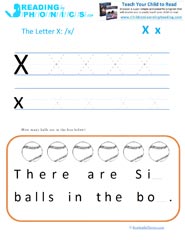 Letter X preschool phonics worksheet